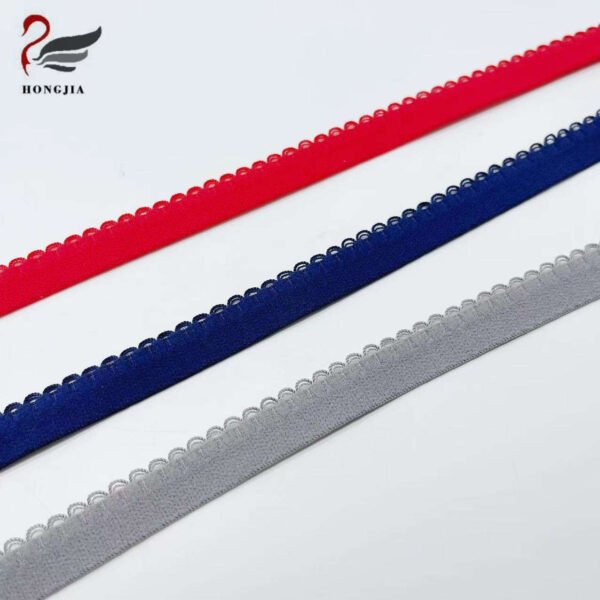OEM ODM Multiple Color Wavy Nylon Underwear Elastic Band Elastic Lace Trim Picot Edge Elastic Bra Straps