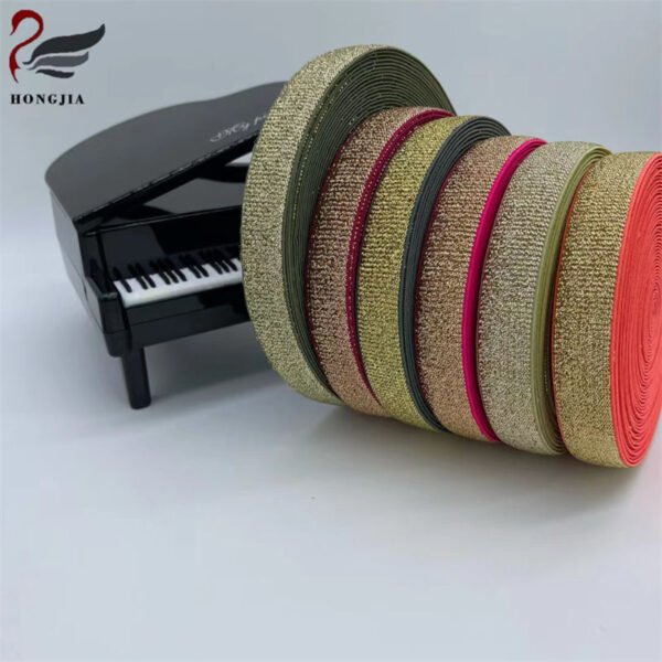Wholesale Multicolor Polyester Elastic Band Shiny Anti-slip Adjustable Resistant Bra Straps for Lingerie