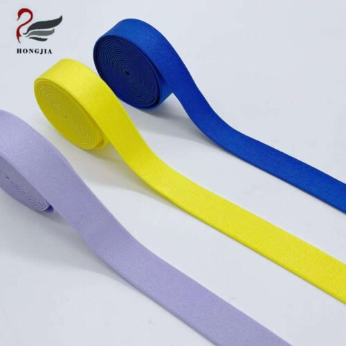 Wholesale 20mm Soft Nylon Shiny Stain Elastic Band Anti-slip Elastic Webbing Bra Strap Elastic for Lingerie