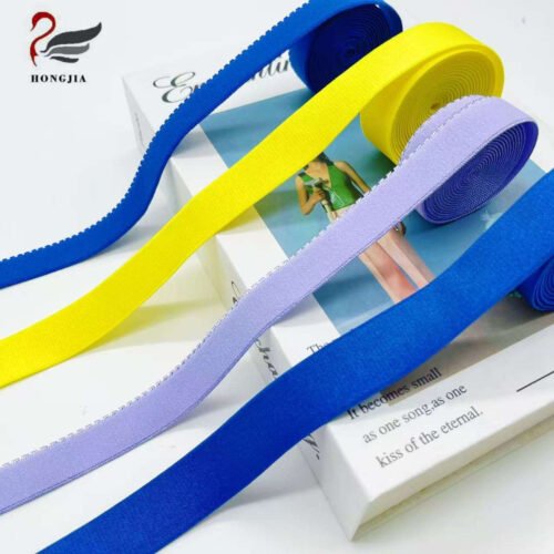 Wholesale 15mm Nylon Elastic Band Picot Edge Elastic Trim Webbing Non slip Elastic Shoulder Straps for Bra