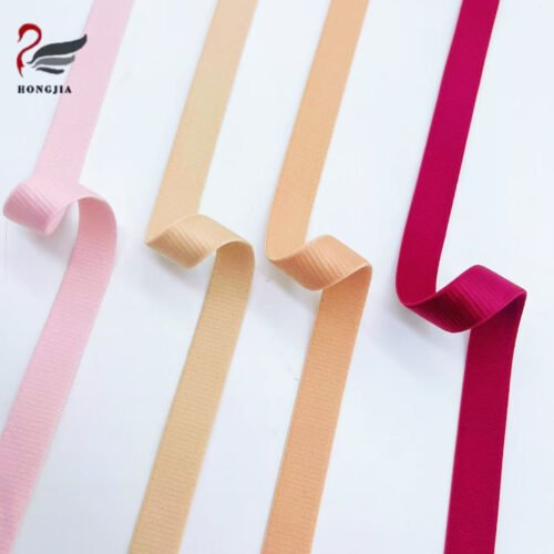 Wholesale 10mm Smooth Shiny Stain Bra Shoulder Strap Ribbing Elastic Band Bra Straps Elastic for Underwear Lingerie