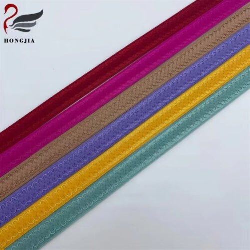 Wholesale Colorful 10mm Soft Nylon Underwear Elastic Band Shiny Anti-slip Plush Bra Elastic Strap