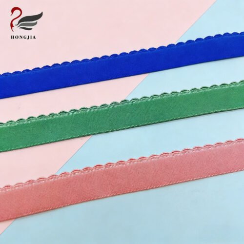 Wholesale 15mm Plush Picot Edge Elastic Band Soft Underwear Elastic Waistband Nylon Non slip Elastic Bra Strap Band