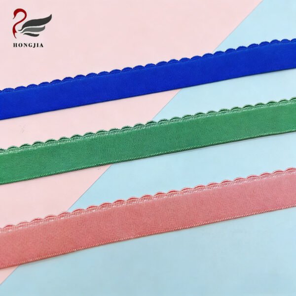 Wholesale 15mm Plush Picot Edge Elastic Band Soft Underwear Elastic Waistband Nylon Non slip Elastic Bra Strap Band
