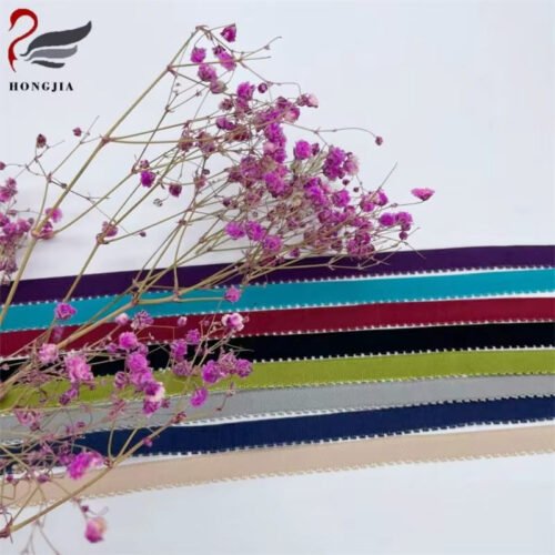 Wholesale Skin-friendly Nylon Knitted Picot Edge Elastic Band Non slip Plush Elastic Bra Strap for Underwear