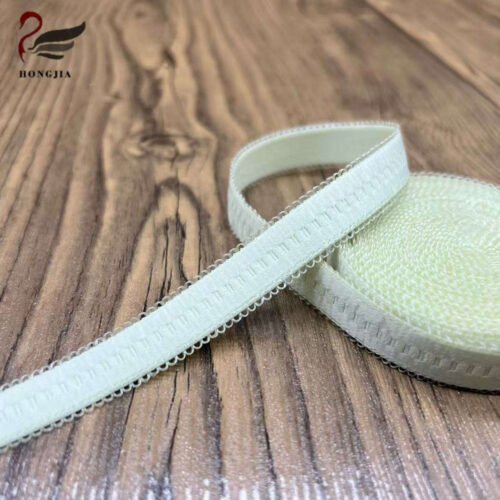 Factory Custom 12mm Anti-Slip Elastic Bra Strap Nylon Soft Underwear Elastic Band Picot Edge Lace Trim Elastic for Bra