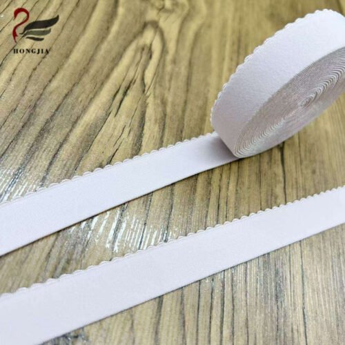 High Tenacity 25mm Picot Edge Bra Elastic Band Polyamide Underwear Elastic Shoulder Strap Non-slip Plush Bra Elastic Strap