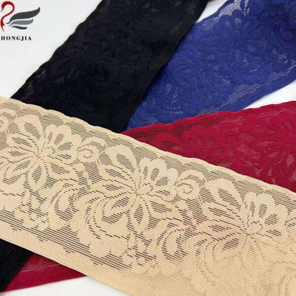 Crochet Jacquard Elastic Strap Knitted Fancy Waistband DIY Sewing Wide Lace Trim Elastic Band