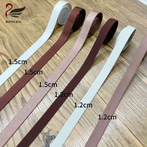 Customizable 12mm 15mm Multi-color Soft Polyamide Shiny Stain Bra Elastic Band Elastic Tape Bra Shoulder Strap for Lingerie