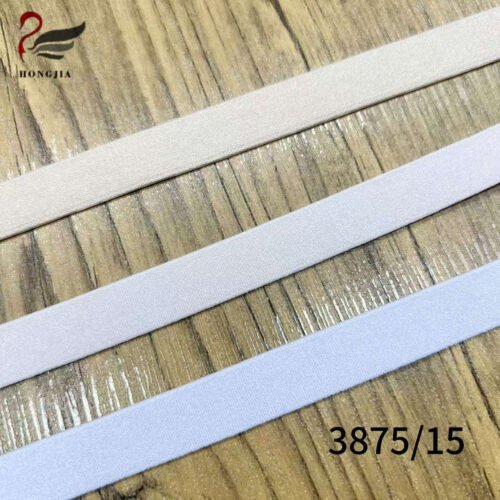 Customized Logo Colors 15mm Shiny Nylon Bra Elastic Strap Glossy Polyamide Bra Elastic Band Shoulder Straps for Bras