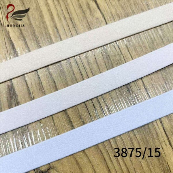 Customized Logo Colors 15mm Shiny Nylon Bra Elastic Strap Glossy Polyamide Bra Elastic Band Shoulder Straps for Bras