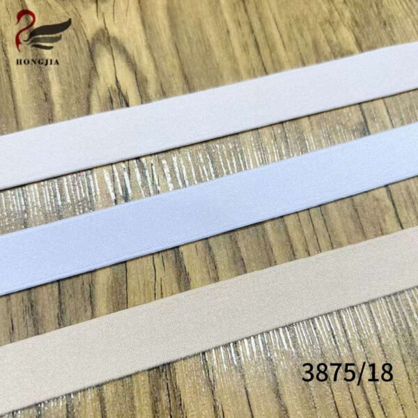 Main-01 OEM Custom Color Size 18mm Durable Shiny Bra Elastic Strap Glossy Polyamide Shoulder Straps Bra Elastic Band