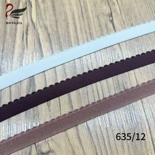 OEM Customized 12mm Soft Nylon Anti-Slip Elastic Band Bra Strap Polyamide Picot Edge Elastic Trim for Bra Underwear