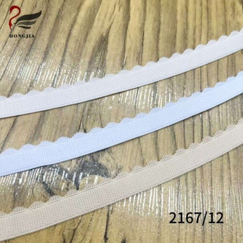 Custom Wholesale 12mm Polyamide Picot Edge Elastic Trim Non-slip Elastic Band Nylon Bra Strap for Intimate Apparel