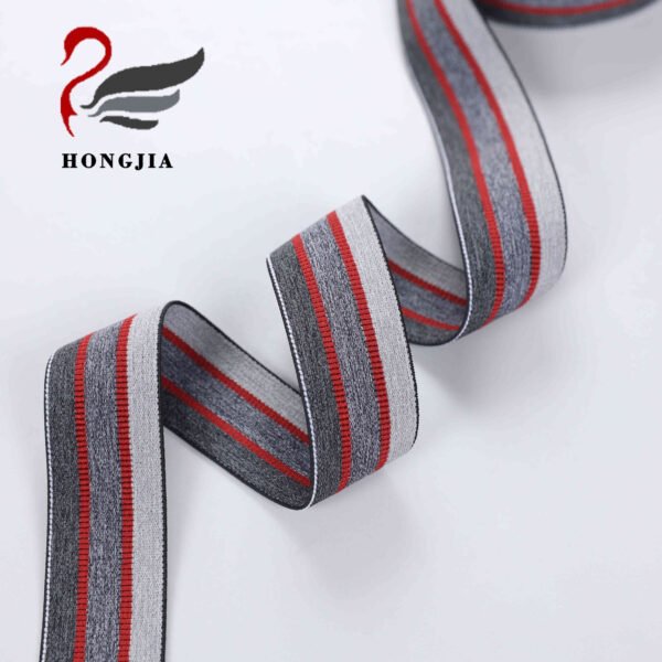 Wholesale Custom 30mm Striped Knitted Elastic Band Soft Nylon Jacquard Elastic Band for Underwear Waistband