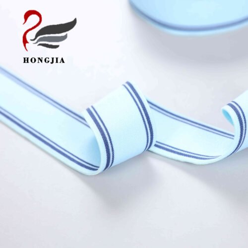 Wholesale Custom logo 32mm Polyamide Jacquard Elastic Band Elastic Waistband Stripe Elastic Band for Underwear