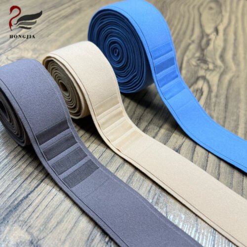 OEM ODM 30mm Beige Blue Grey Polyamide Underwear Elastic Band Elastic Waistband Jacquard Elastic Band
