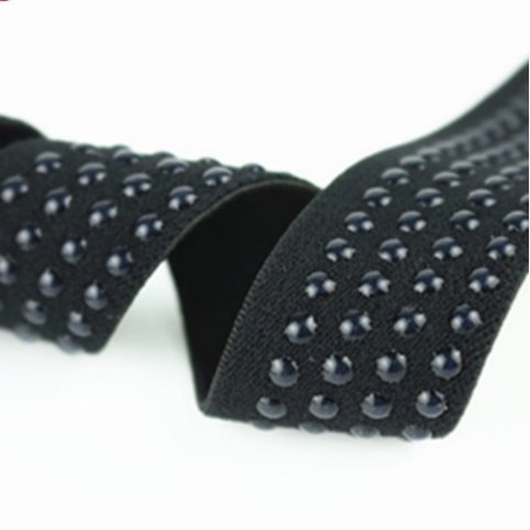 High Quality Accept Color Width Custom 0.8cm 1cm Bra Elastic Band With Printed Silicon Dots on