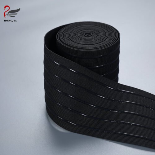 Customized 8.5cm Wide Silicone Gripper Elastic Waistband Anti-slip Silicone Coated Elastic Band for Cycling Sportswear