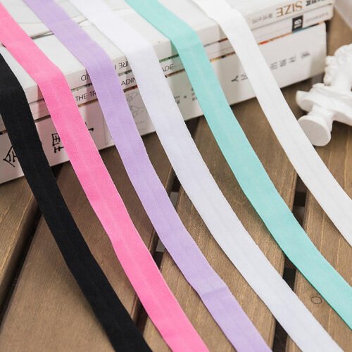 Factory Direct Sales 20mm Colorful Folded Underwear Elastic Band Nylon Fold Over Elastic for Garment