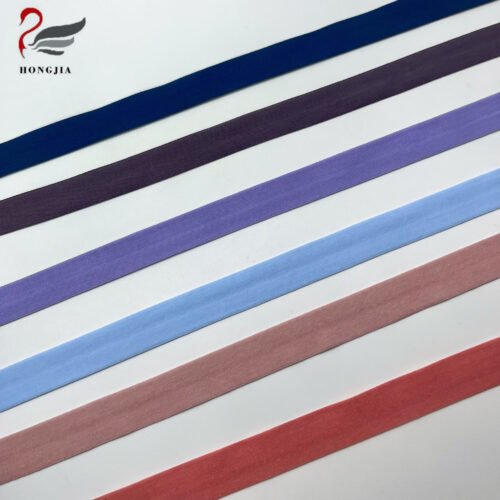 Custom Soft Nylon Spandex Underwear Accessories Fold Over Elastic Trim Wholesale Lingerie Fold Over Elastic Band