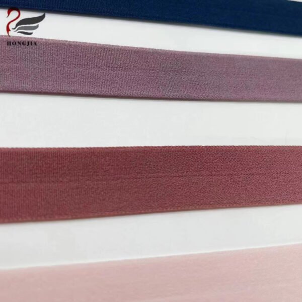 Wholesale Custom Colorful 12mm 15mm 20mm Underwear Elastic Edging Strap Nylon Fold Over Elastic Band for Lingerie
