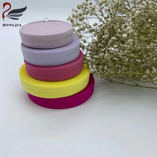 Factory Custom Colorful Soft Elastic Binding Bias Tape Nylon Fold Over Elastic Band for Underwear
