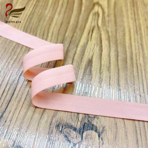 Factory Direct Sales 16mm Fold Over Elastic Binding Tape Nylon Bra Strap Elastic Band Fold Over Elastic for Underwear