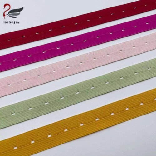 Wholesale Colorful Elastic Waistband Band Knitted 2 Cm Adjustable Buttonhole Elastic Webbing for Pregnant Women