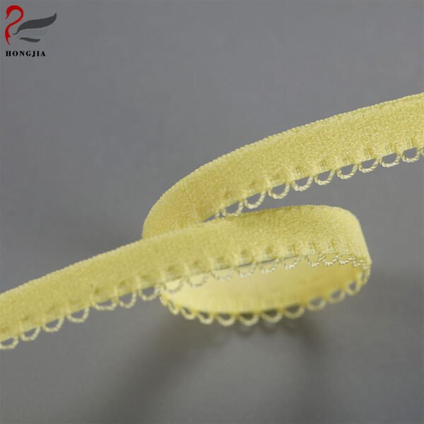 Custom 0.6cm Bra Elastic Band Picot Lace Trim Edge Elastic Webbing Nylon Bra Strap Elastic for Lingerie