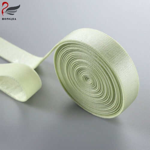 2.0cm Width Comfortable Soft Shiny Side Gold Yarn Nylon Spandex Elastic Band Bra Strap