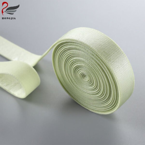 2.0cm Width Comfortable Soft Shiny Side Gold Yarn Nylon Spandex Elastic Band Bra Strap