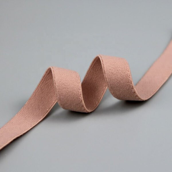 Main-02 High Quality 10mm Brown Soft Knitted Elastic Webbing 10Mm Nylon Spandex Plush Elastic Bra Strap for Lingerie