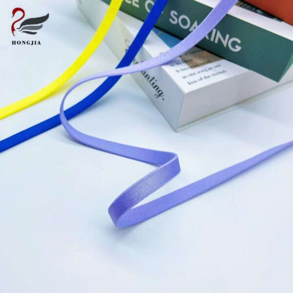 Main-02 10mm Shiny Satin Bra Elastic Band Nylon Shoulder Strap Anti-slip Plush Elastic Bra Strap for Woman Lingerie Tape