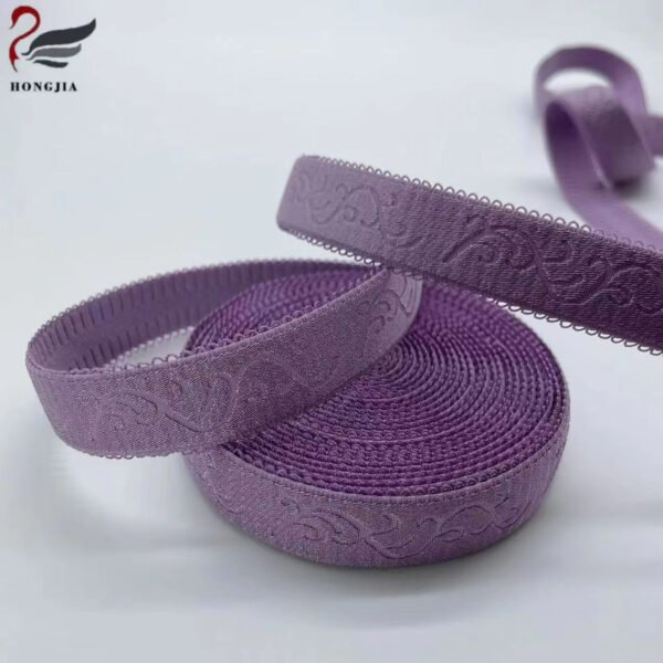 Factory Supply Multiple Color Plush Underwear Elastic Band Picot Lace Bra Elastic Strap Nylon Jacquard Elastic Band