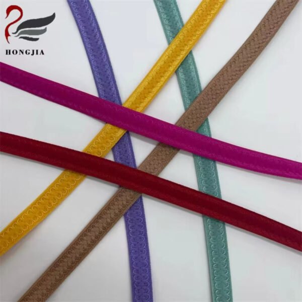 Wholesale Colorful 10mm Soft Nylon Underwear Elastic Band Shiny Anti-slip Plush Bra Elastic Strap