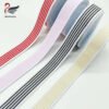 Factory Wholesale 25mm Colorful Striped Printing Elastic Band Bra Shoulder Strap Knitted Underwear Elastic Band
