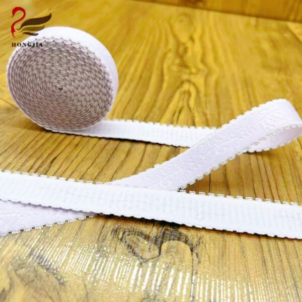 Custom logo Printing 18mm Underwear Elastic Band Nylon Elastic Bra Strap Picot Edge Jacquard Elastic Band