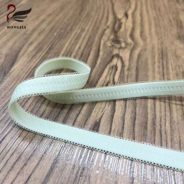 Factory Custom 12mm Anti-Slip Elastic Bra Strap Nylon Soft Underwear Elastic Band Picot Edge Lace Trim Elastic for Bra