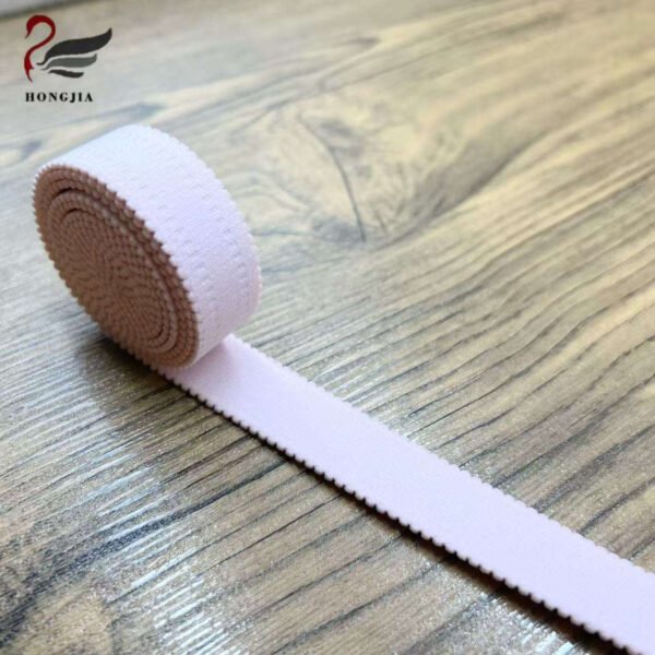 OEM ODM 20mm Bilateral Picot Edge Bra Elastic Band Polyamide Non slip Bra Elastic Strap for Underwear