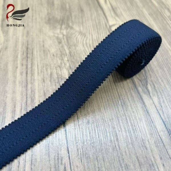 OEM ODM 25mm Picot Edge Bra Elastic Band Strap Plush Soft Nylon Scalloped Lingerie Elastic Tape for Garment
