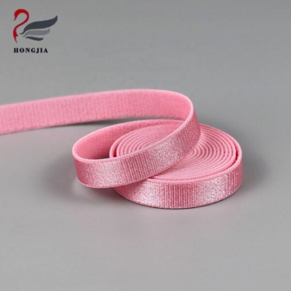 Factory Custom 10mm Glittery Nylon Bra Elastic Band Polyamides Shiny Bra Strap for Intimate Apparel