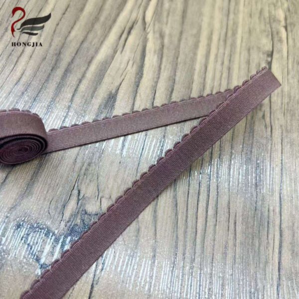 OEM Customized 12mm Soft Nylon Anti-Slip Elastic Band Bra Strap Polyamide Picot Edge Elastic Trim for Bra Underwear