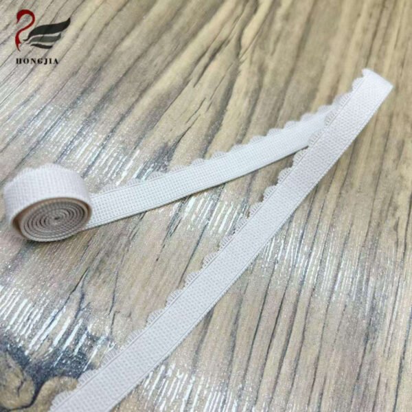 Custom Wholesale 12mm Polyamide Picot Edge Elastic Trim Non-slip Elastic Band Nylon Bra Strap for Intimate Apparel