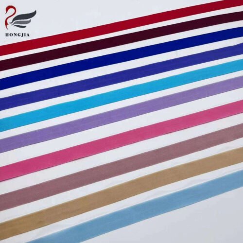 Factory Direct Sales 15mm 35mm Colorful Nylon Bra Elastic Band Soft Fold Over Elastic for Garment Strap