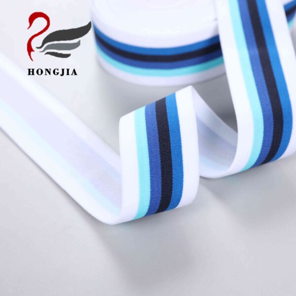 Wholesales Colorful 35mm Width Underwear Elastic Band Stripe Knitted Elastic Waistband Nylon Jacquard Elastic Band