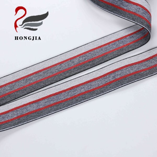 Wholesale Custom 30mm Striped Knitted Elastic Band Soft Nylon Jacquard Elastic Band for Underwear Waistband