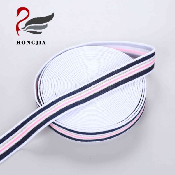 Wholesale 20mm Shiny Polyamide Elastic Waistband Band Stripes Jacquard Elastic Band for Underwear