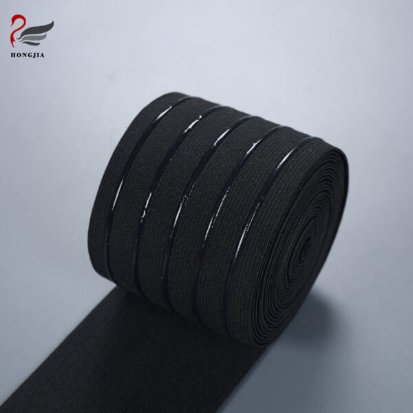 Main-02 Customized 8.5cm Wide Silicone Gripper Elastic Waistband Anti-slip Silicone Coated Elastic Band for Cycling Sportswear