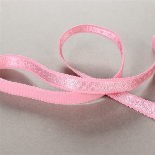 12mm 15mm Plush Shiny Plush Elastic Webbing Double Picot Teeth Edge Bra Strap Nylon Jacquard Elastic Band for Underwear